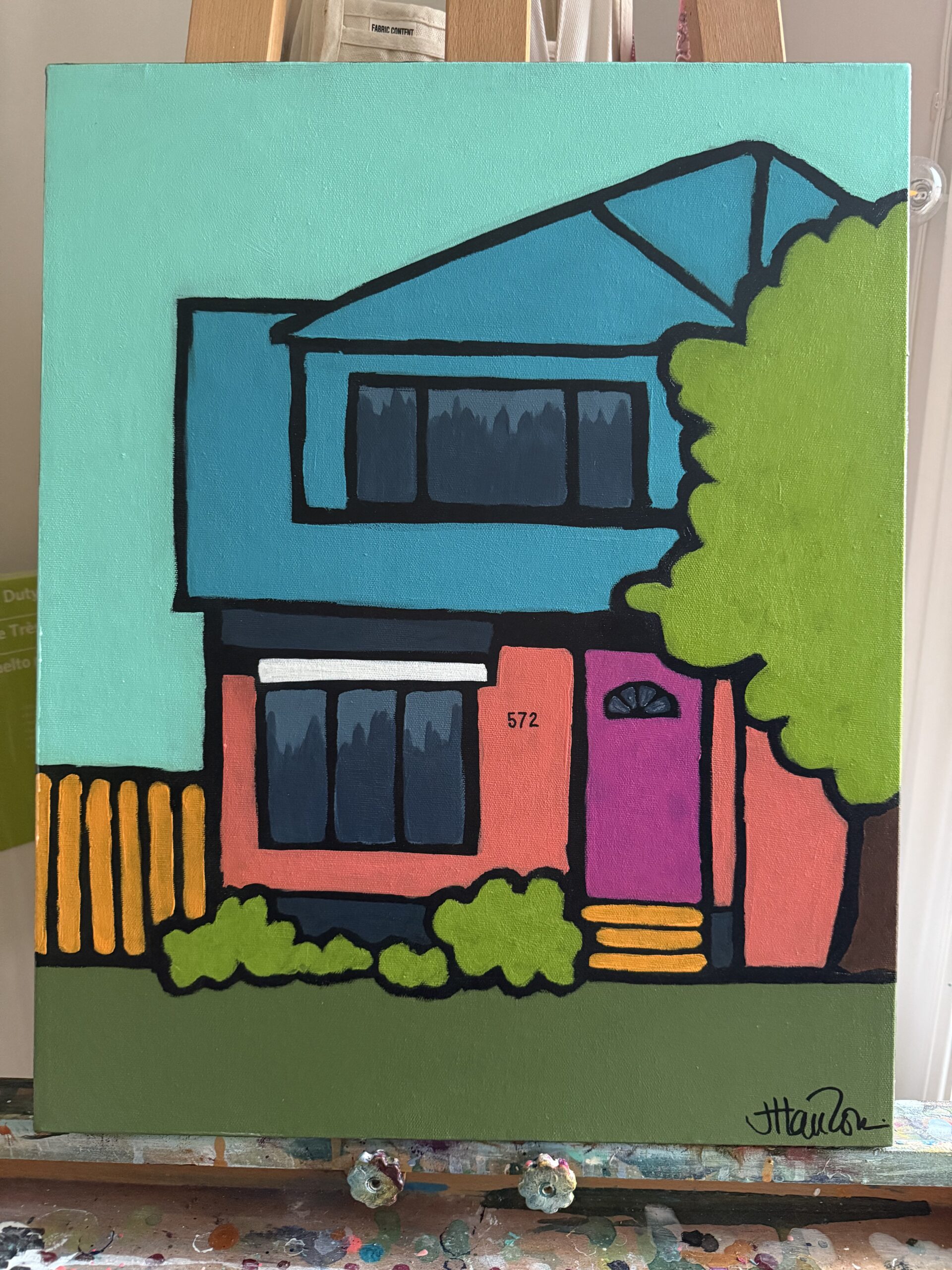 Custom colourful house paintings by Ottawa artist Joanne T. Lauzon